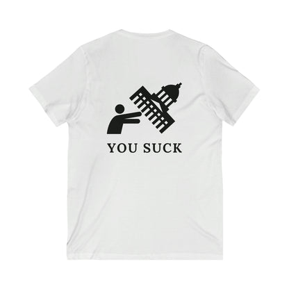 Let me out to overthrow the government V-Neck Tee