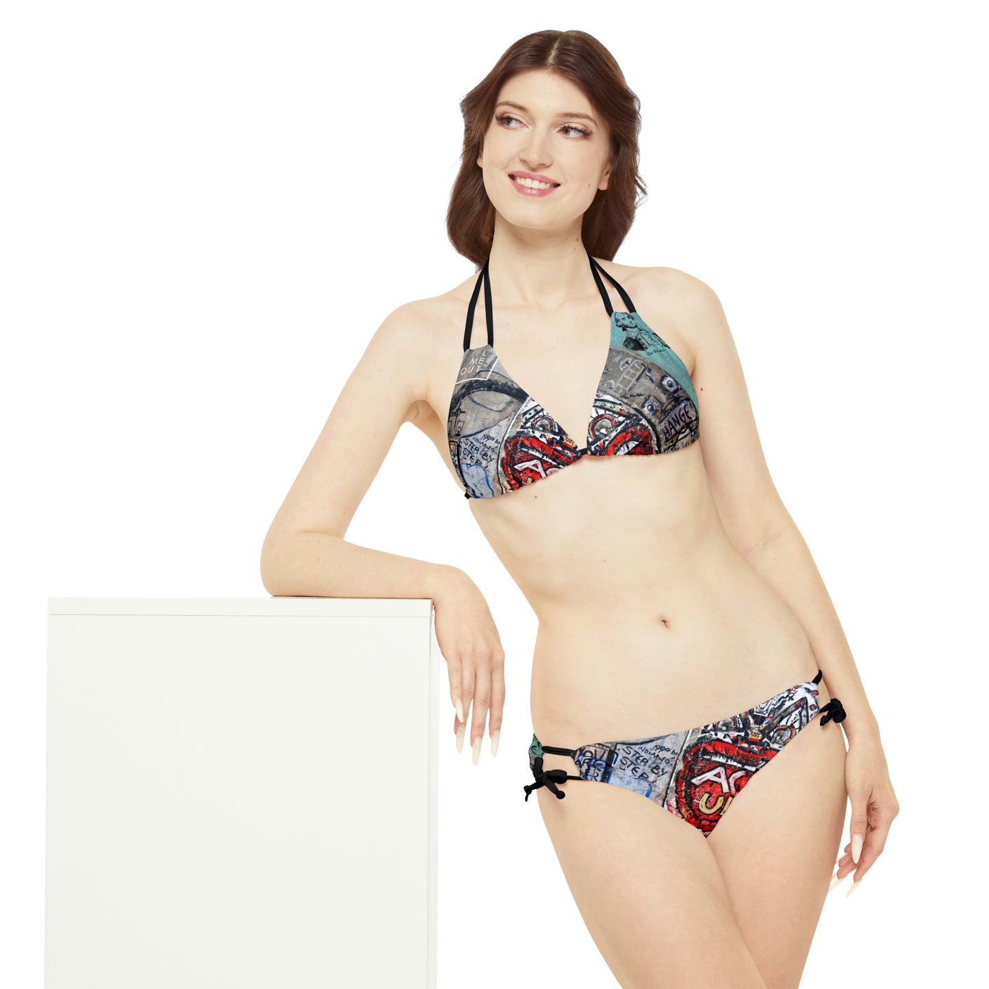 Let Me Out Act Up Strappy Bikini Set