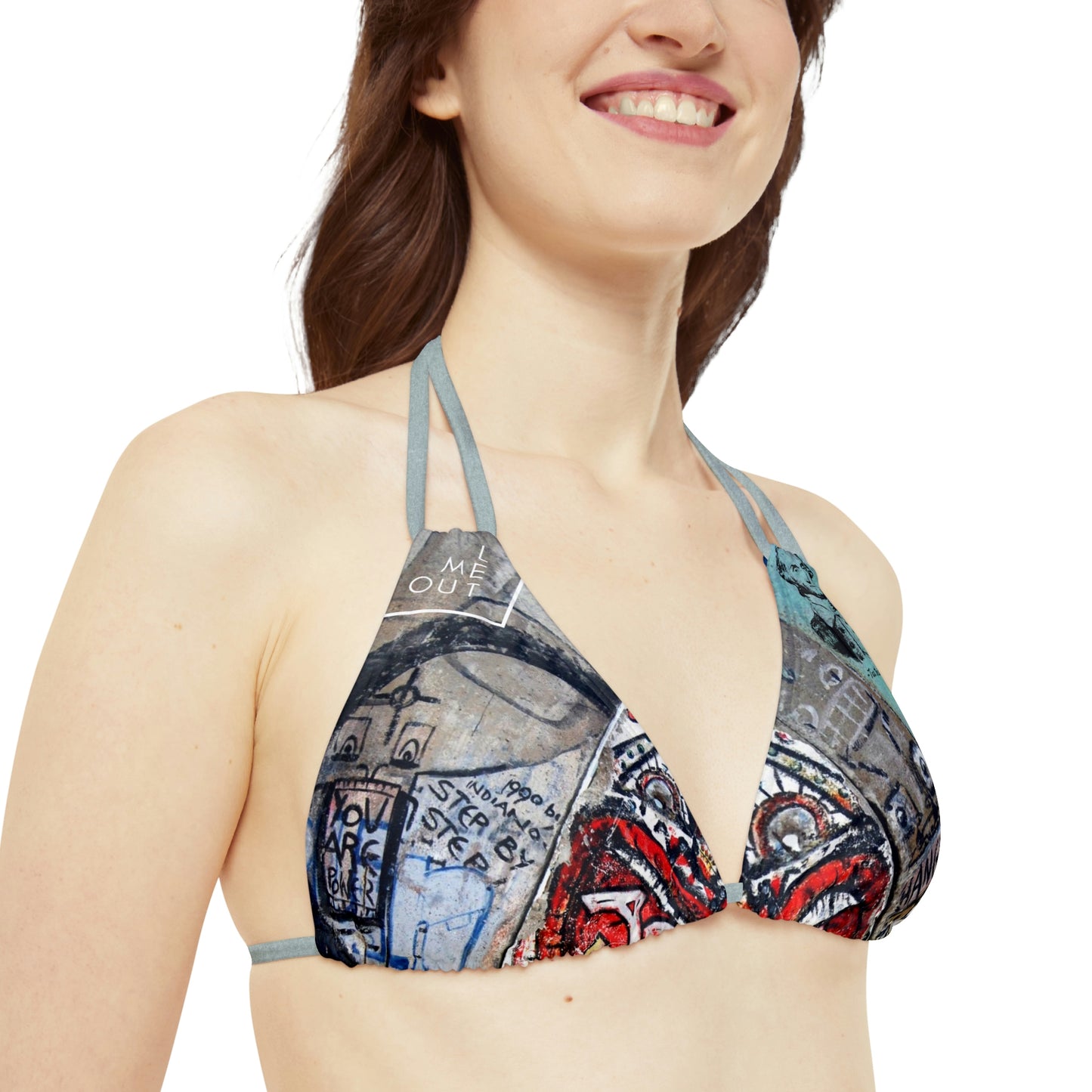 Let Me Out Act Up Strappy Bikini Set