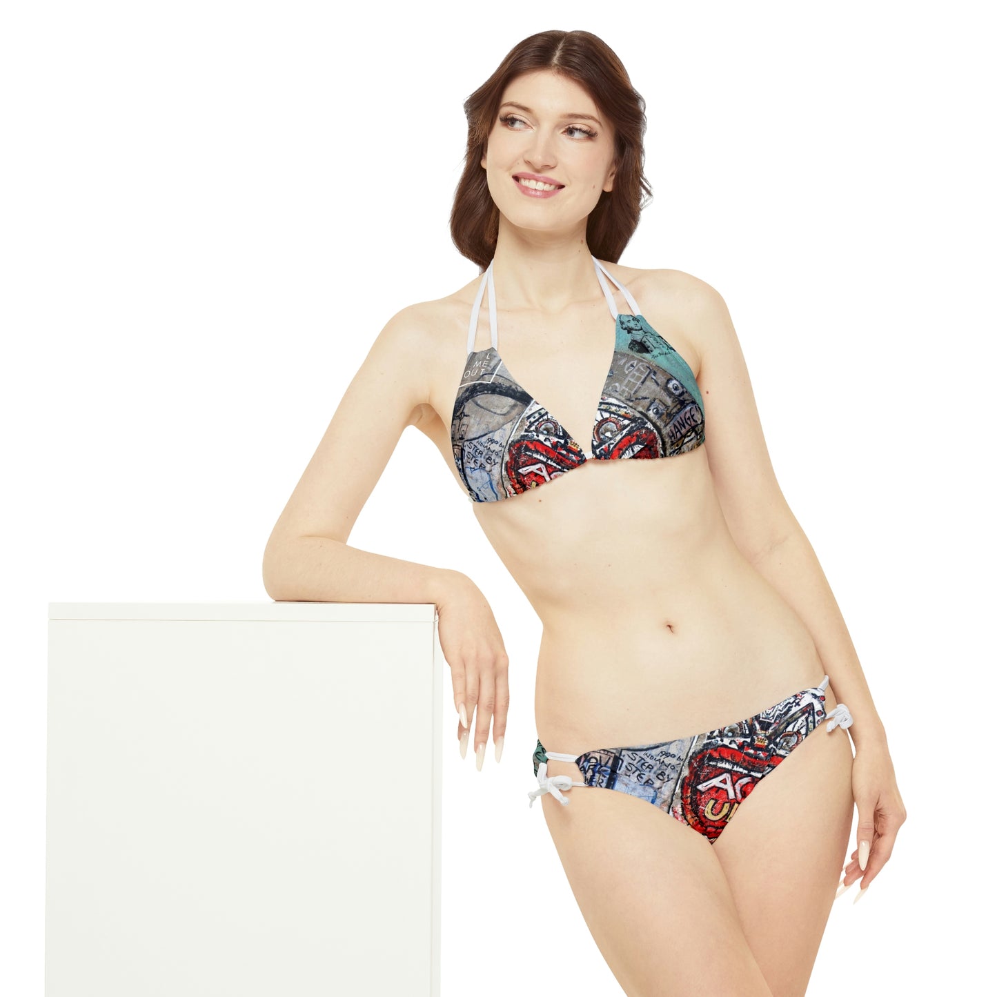 Let Me Out Act Up Strappy Bikini Set